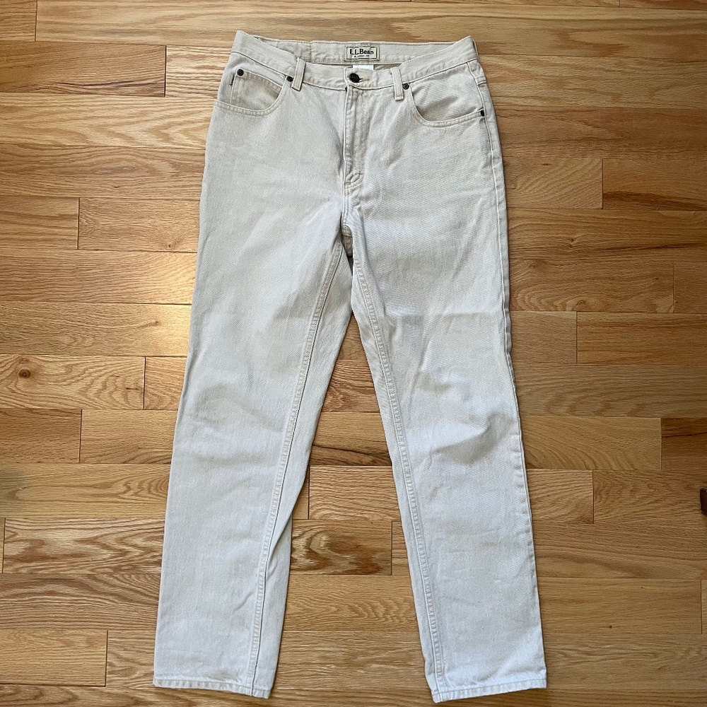 Vintage LL bean straight ecru jeans